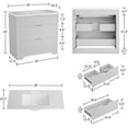 thumbnail image 2 of 36" Fluted Bathroom Vanity with Sink, Farmhouse Freestanding Bathroom Sink Cabinet with 2 Drawers & 1 Flip-Down Drawer, Easy Assembly & Cleaning, White, 2 of 7