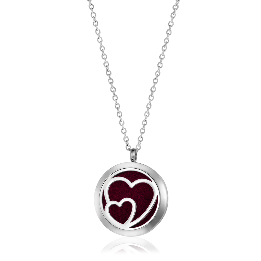 Loving Heart Aromatherapy Oil Lockets Jewelry Essential Oil Diffuser Necklace Scent Jewelry with Gift Box