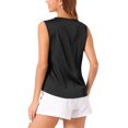 thumbnail image 3 of INSPIRE CHIC Womens Satin Tank Tops Casual Sleeveless Blouses V Neck Summer Top XS Black, 3 of 6