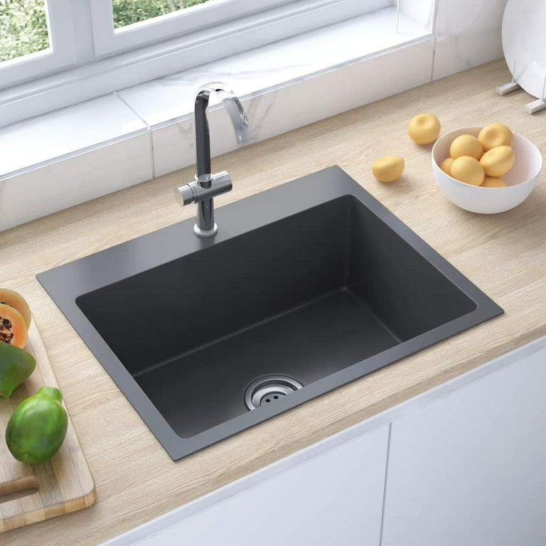 ZUHNË Undermount Stainless Steel Sink with Strainer, Rack