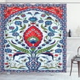 thumbnail image 1 of Ambesonne Turkish Pattern Shower Curtain, Plant in a Vase, 69"Wx84"L, Blue Green Scarlet, 1 of 3