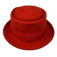 thumbnail image 4 of Different Touch Men Women Crushable Wool Felt Pork Pie Fedora Hats with Feather, 4 of 5