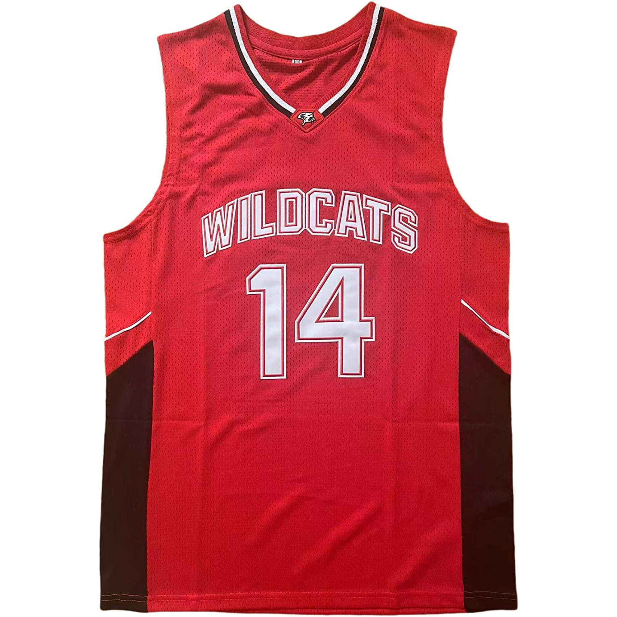 Youi-gifts Mens Wildcats High School Jersey,14 Troy Bolton Basketball Jersey,8 Chad Danforth Basketball Jersey/Shirt, Adult Unisex, Size: Medium, Red