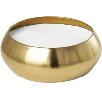 DecMode Gold Metal Jasmine Scented Wide 125 oz 5 Wick Candle with White Wax