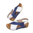 thumbnail image 2 of BLTIBY Platform Wedge Sandals for Women Comfortable Summer Beach Sandal Open Toe Thick Heeled Cross Slingback Sandal with Adjustable Double Buckle 2025 White 11, 2 of 6