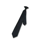 Vesuvio Napoli Boy's CLIP-ON NeckTie Solid BLACK Color Youth Neck Tie