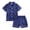 Dark Blue, variant on Girls Pajamas Satin Pajama Set Silk Pjs Short Sleeve Sleepwear (White,13-14 Years)