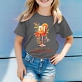 thumbnail image 2 of PMVFHDE T-Shirts à Manches Courtes pour Filles T-Shirts Amples pour Filles T-Shirts Amples pour Filles T-Shirts Imprimés Col Rond Manches Courtes T-Shirt Gris, 3-4 Ans, 2 of 4