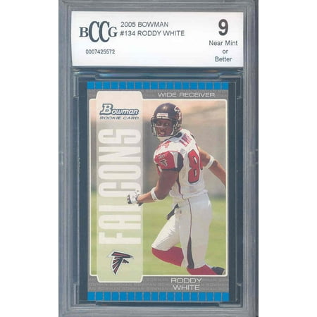 2005 Bowman Chrome Football Card - 2005 bowman #134 RODDY WHITE rc rookie card BGS BCCG 9