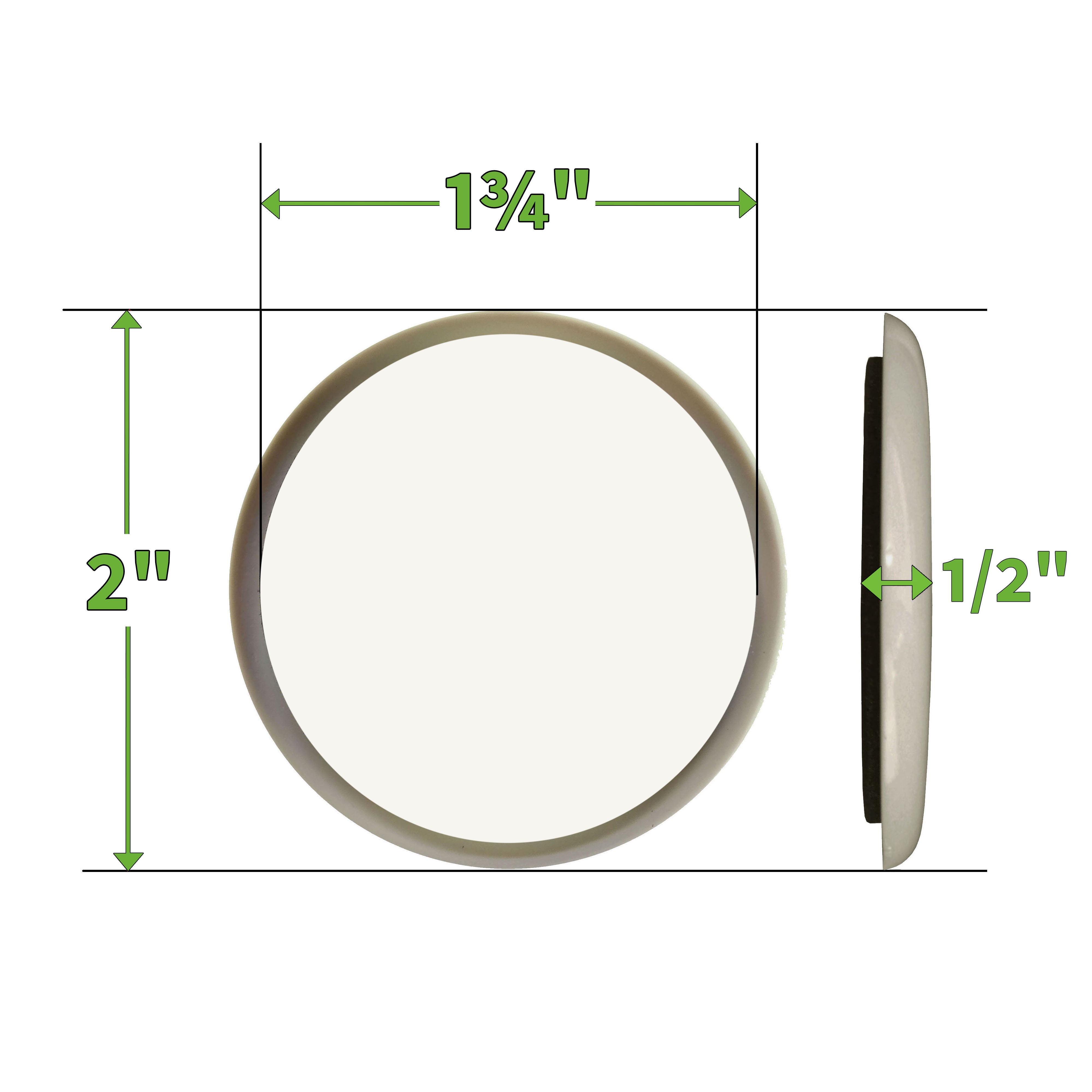 Super Sliders 2 in. Round Self-Stick Furniture Sliders, Protect Your Floors and Move Furniture Easily – 4 pack, Beige
