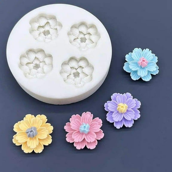 Candle Molds,Flower Daisy Silicone Sugarcraft Mold Resin Tools Cupcake Baking Mould Fondant Tools,Fruit Silicone Mold,Chocolate Mold,(A)2.5"