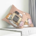 thumbnail image 3 of Pink Brown Cute Cat Pillow Covers 16x16 Inch Decorative Throw Pillow Cover, Cartoon Funny Heater Cats Sofa Pillowcases Accent Cushion Case Home Decor Bedroom Living Room, 3 of 6