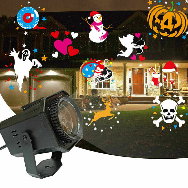 Christmas Projector Light Moving LED Laser Landscape Outdoor Halloween Xmas Lamp