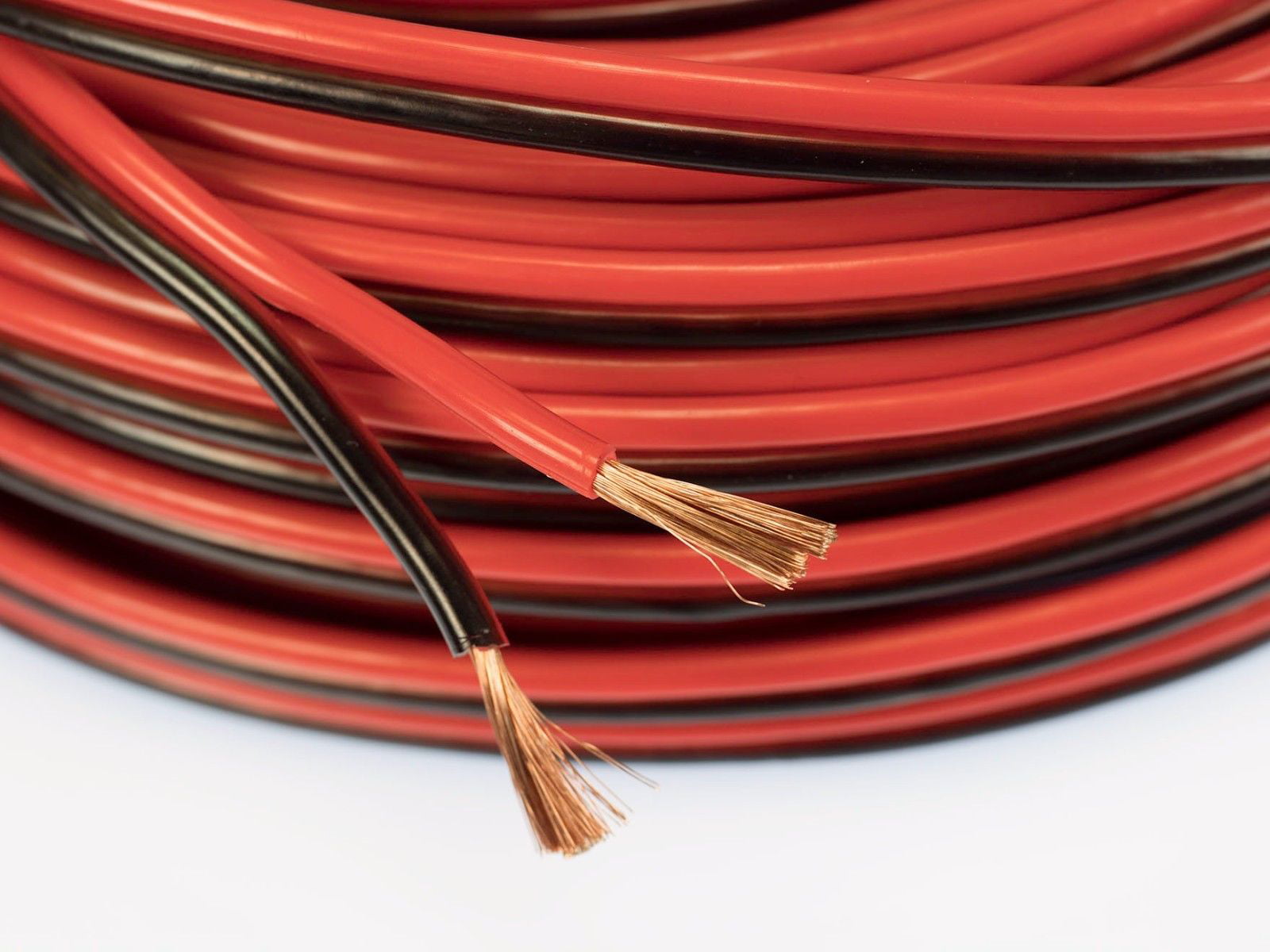 Made in The USA Red/Black Conductor White PVC Jacket Tinned Copper Boat Cable 14/2 AWG Duplex Flat DC Marine Wire