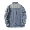 thumbnail image 3 of LIUJUNSHOP Regular Fit Men's Denim Jacket Mens Classic Denim Jacket with Collar Design Hop Style Long Sleeve Outerwear Coat, 3 of 8