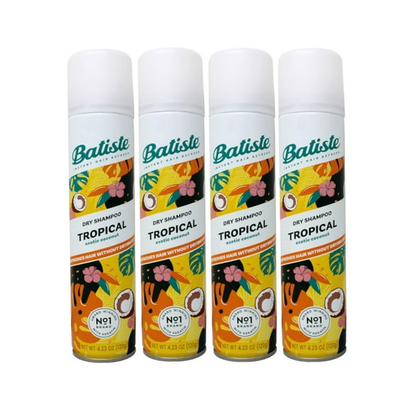 Pack of (4) Batiste Dry Shampoo, Tropical, 6.73 Ounce