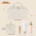 thumbnail image 3 of Lomyolo Travel Makeup Bag for Women, 2Pcs Puffer Cosmetic Bags Large Capacity, Toiletry Bag Waterproof Portable, Wide Open Cosmetic Organizer Pouch with Compartments for Toiletries & Brushes-WHITE, 3 of 7