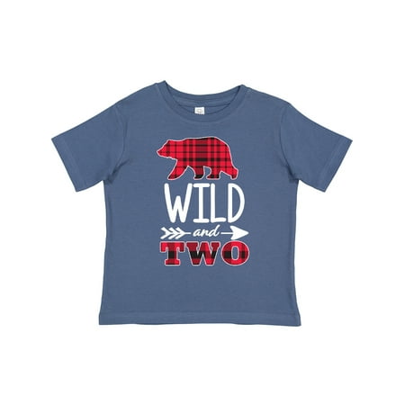 

Inktastic Plaid Bear Wild and 2 with Arrow Gift Toddler Boy or Toddler Girl T-Shirt