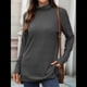 thumbnail image 5 of Camiseta Holgada de Larga con Cuello Alto y Estampado Geométrico de Jacquard para Mujer, Otoño e Invierno. Gris Oscuro L, 5 of 10