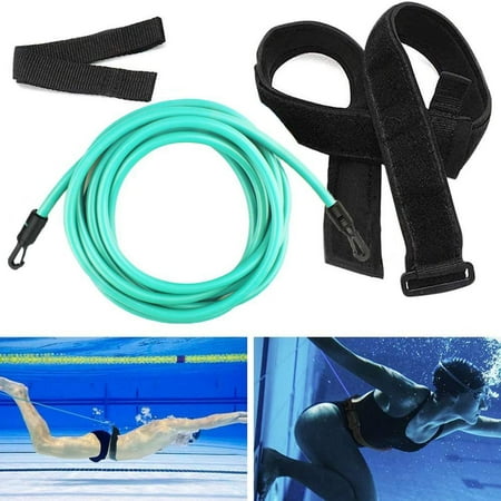 4m Swimming Belt for Adults Swimming Bands for Training Flexible Swimming Rope Belt for Pool, Adjustable Swimming Training Rope Bands Swimming Elastic Rope Swim Belt Swimming Resistance Belt