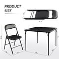 thumbnail image 3 of FlexWave 3-Piece Folding Table and Chair Adult version Set，Includes 1 Square Card Table，with Black Padded Top and 2 Matching Folding Chairs，for Home, Game Night, Picnic, or Party, 3 of 8