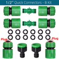 thumbnail image 1 of 1/2'' ABS Garden Irrigation Watering Hose Quick Connectors Kit Tubing Coupling Adapter Joint Extender Set for Car Wash Fitting He Qiyong unisex, 1 of 2