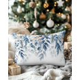 thumbnail image 3 of Christmas Decorative Throw Pillow Covers 12x20 Inch Set of 2 Eucalyptus Leaves Pillow Cases for Couch, Poinsettia Christmas Cushion Case for Living Room Bedroom Bed Car Chair, 3 of 8