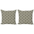 thumbnail image 1 of Abstract Throw Pillow Cushion Cover Pack of 2, Classic Vintage Flower Petals Connected with Lines Drawn by Hand, Zippered Double-Side Digital Print, 4 Sizes, Dark Taupe and Eggshell, by Ambesonne, 1 of 2