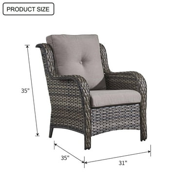 Gymojoy  Outdoor Patio Furniture 2-Piece Wicker Chair Wicker Club Chairs