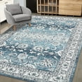 thumbnail image 7 of FairOnly Runner Rug 2' x 6' Washable Rug Vitage Rug Non Slip Rug Flower Print Rug for Dining Room Kids Nursery, Navy, 7 of 7
