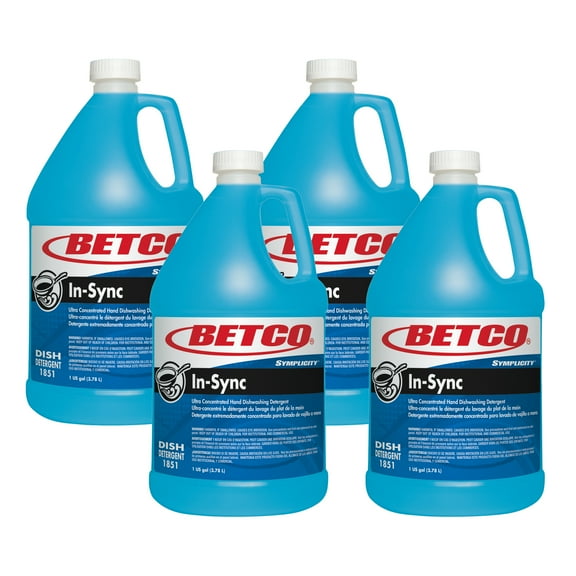 Betco® Symplicity™ In-Sync Dishwashing Detergent, 128 Oz Bottle, Case Of 4