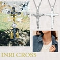 thumbnail image 5 of Suplight 925 Sterling Silver Crucifix Cross Necklace Christian Jesus Penant Necklace for Women Men, 5 of 9