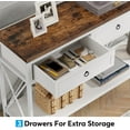 thumbnail image 3 of 70.8-Inch Console Table with 3 Drawers, Farmhouse Entryway Table with Storage Shelf, 3 of 7