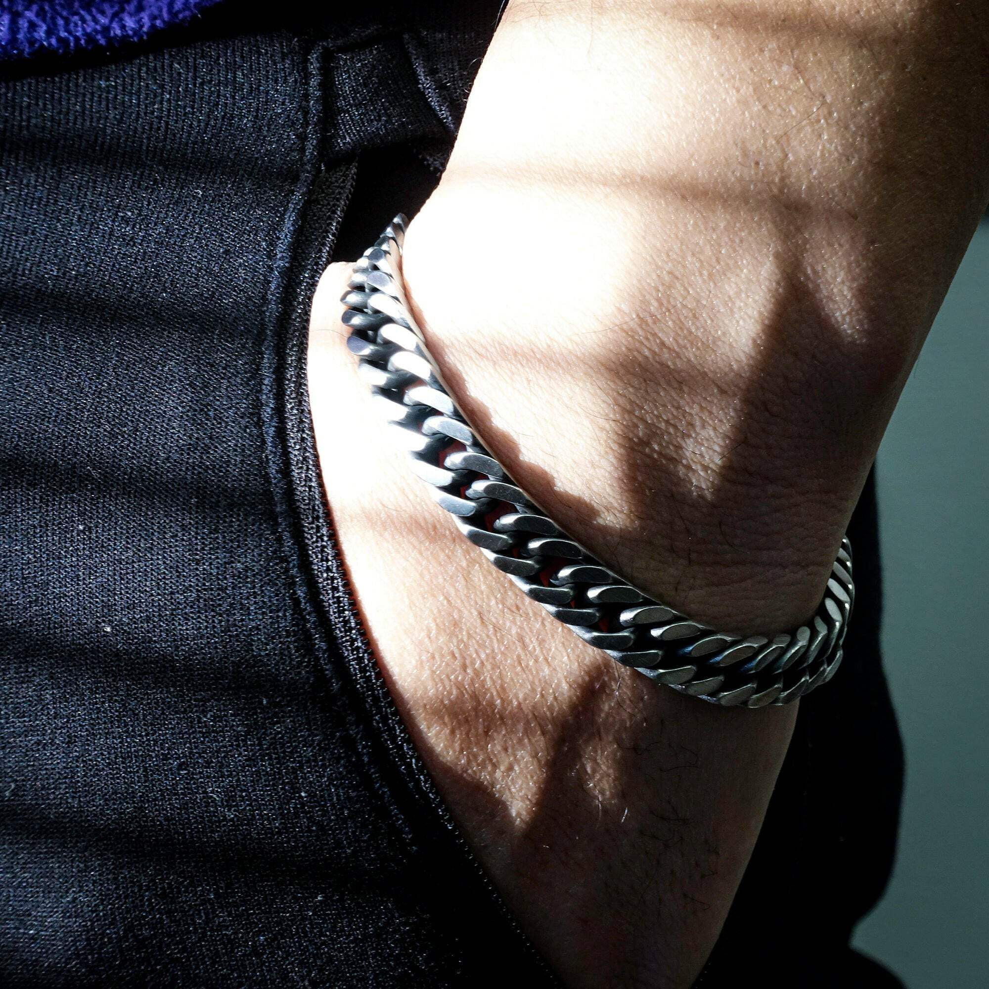 Waiter Cuban Link Chain Bracelet - Ill Become Waiter or Die Trying - Inspirational Jewelry for Mens Birthday Gift