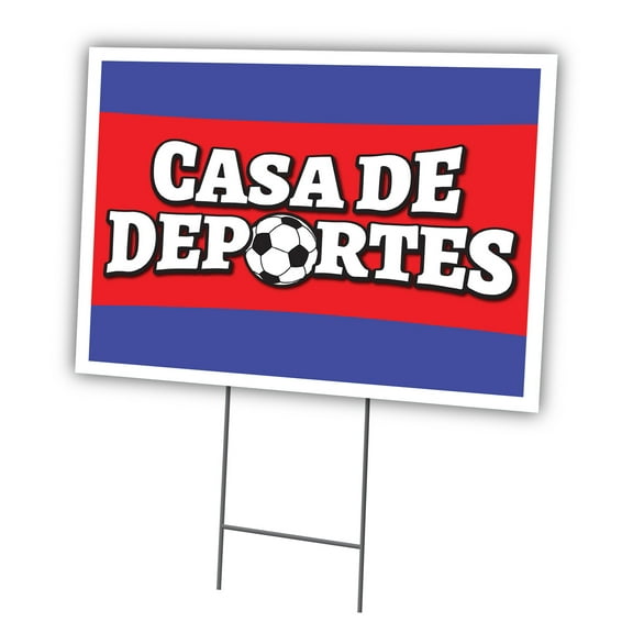 Casa De Deportes 12" X 16" Yard Sign & Stake | Advertise Your Business | Stake Included Double Sided Image | Made in The USA