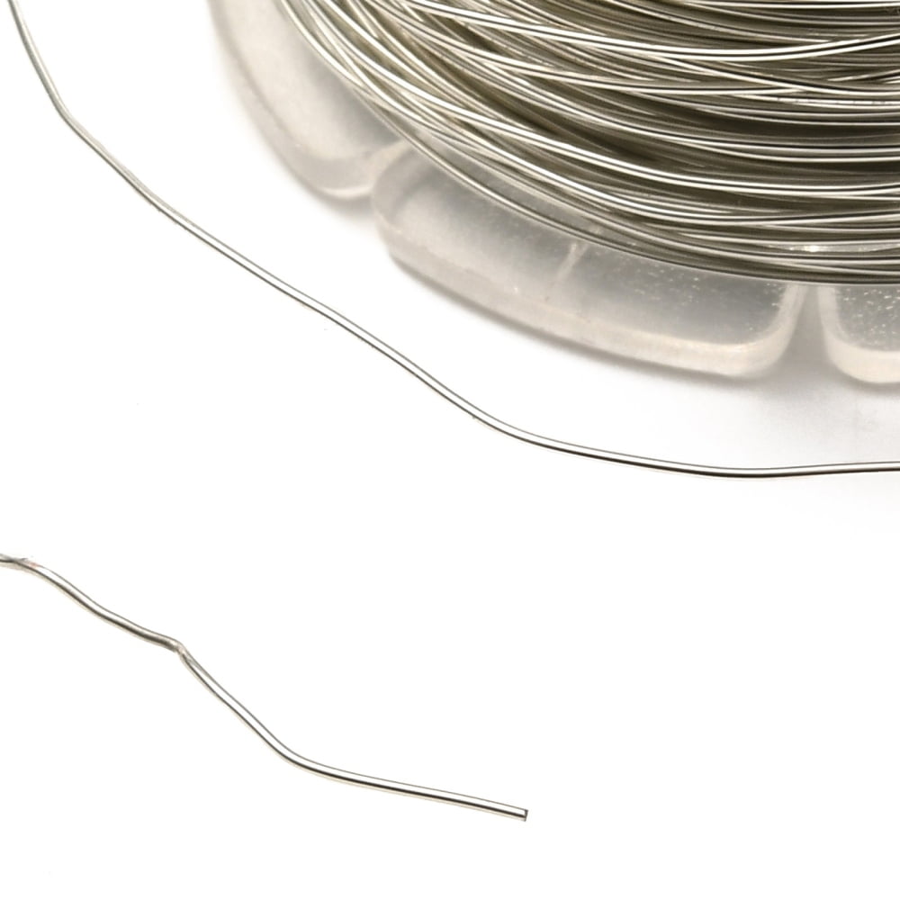 Round Copper Craft Wire for Jewelry Making Long-Lasting Plated Platinum 24 Gauge 0.5mm 39.37 Feet(12m)/roll. Gray