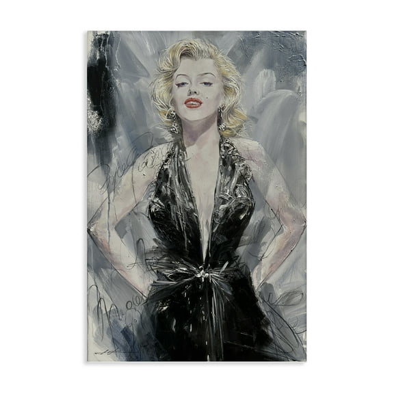 Stupell Industries Classic Stylish Marilyn People Painting Wrapped Canvas Canvas Art Print Wall Art, 16 x 24