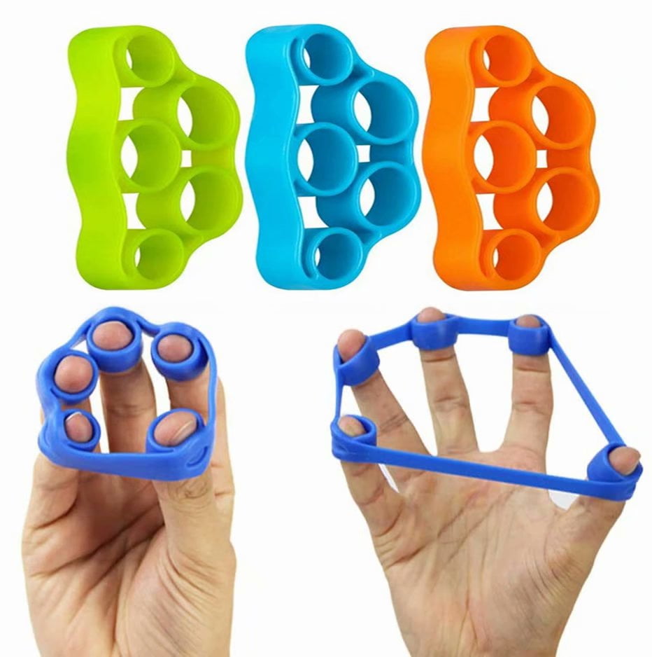 8Hole silicone hand grip strengthener finger extensor exerciser wrist trainingOJ 