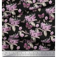 thumbnail image 2 of Soimoi Pink Rayon Fabric Leaves,Insect & Green Floral Decor Fabric Printed BTY 56 Inch Wide, 2 of 3