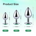 thumbnail image 3 of Anal Butt Plug Set Adult Sex Toy Stainless Steel Anal Set 3PCS Butt Adult Toy Anal plugs Sex toys for Men Women-Green, 3 of 7