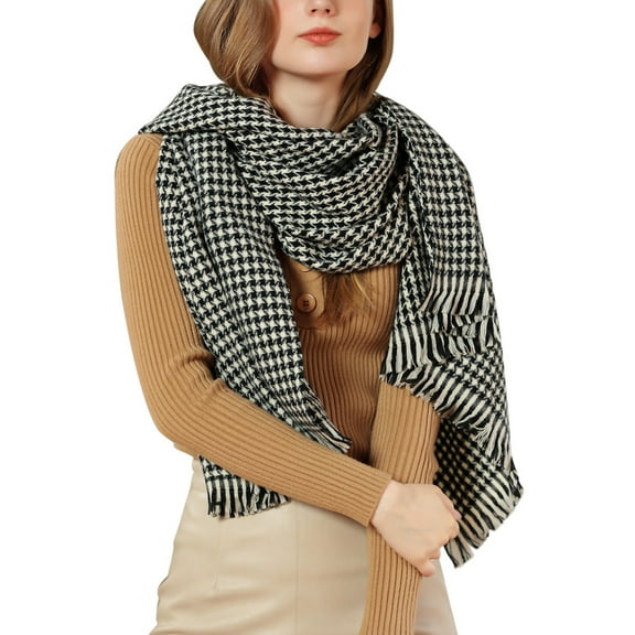 Yanyanz Scarface, Women's Autumn And Winter Colorful Plaid Shawl Thickening Warm Fringe Scarf Scarf, Scarf B A