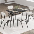 thumbnail image 1 of Kojooin Juego de Mesa de Comedor y Sillas para 4 Personas, Elegantes Sillas Boucle, Patas de Metal, Práctico Estante de Almacenamiento, Perfecto para Salas de Estar Compactas, 1 of 5