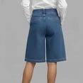 thumbnail image 4 of Women Y2k Wide Leg Jean Shorts Denim Bermuda Grunge Shorts Summer Loose Fit Low Rise Jorts Blue M, 4 of 4