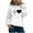 White, variant on jsaierl Womens Hoodies Heart Print Sweatshirt Top Long Sleeve Dressy Casual Shirt Loose Pullover Hooded Sweatshirt with Pocket