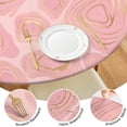 thumbnail image 4 of Pink Marble Gold Pattern Round Fitted Tablecloth with Elastic Edge,Dining Table Cover Waterproof,Outdoor Round Tablecloth for Camping,Dining,Indoor and Outdoor, 4 of 7