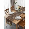 thumbnail image 3 of Burlap Table Runner 60 Inches Long, Farmhouse Pig Spring Flower Non-Slip Kitchen Table Runners for Dining Room Everyday Use Party Table Decorations Vintage Brown Wooden Plank, 3 of 9
