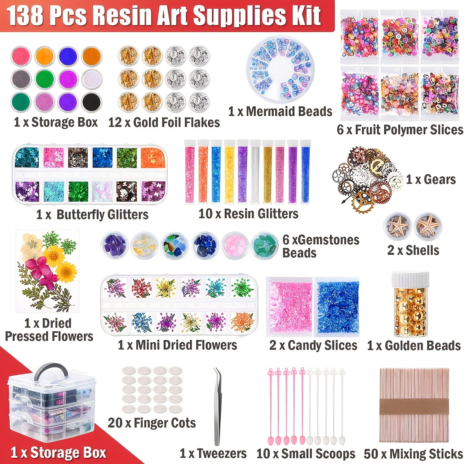 Resin Art Craft Kit 138 Piece