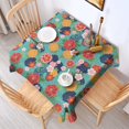 thumbnail image 2 of Pioneer Flower Floral Print Pattern Square Tablecloth, Waterproof Wipeable Spillproof Washable Table Cover for Home Kitchen Party Decor, 42"x42", 2 of 6