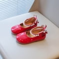 thumbnail image 2 of DGMIOCS Toddler Flower Girl Dress Shoes - Little Girl Ballet Flats Pearl Strap for Wedding Party RD1 5-6 Years, 2 of 5