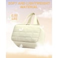 thumbnail image 2 of Travel Toiletry Bag, Puffy Wide-open Quilted Makeup Bag for Women,Lightweight Cosmetic Travel Bag Organizer with Handle for Traveling, Accessories, Essentials Toiletries Beige, 2 of 14